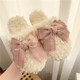 毛毛拖鞋 ins少女居家用甜美蝴蝶结防滑平底棉拖鞋 女2020新款 韩版