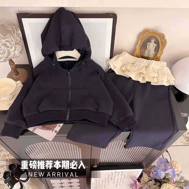 女童2025春秋季儿童新款运动两件套连帽开衫外套阔腿裤时髦套装潮,童装/婴儿装/亲子装,儿童运动套装,淘宝优惠券,粉丝福利购,淘宝优惠卷