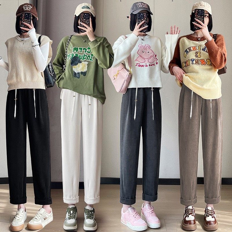 孕妇萝卜裤春秋外穿抽绳九分裤小个子休闲宽松大码加绒卫裤秋冬款,孕妇装/孕产妇用品/营养,孕妇休闲裤,淘宝优惠券,粉丝福利购,淘宝优惠卷