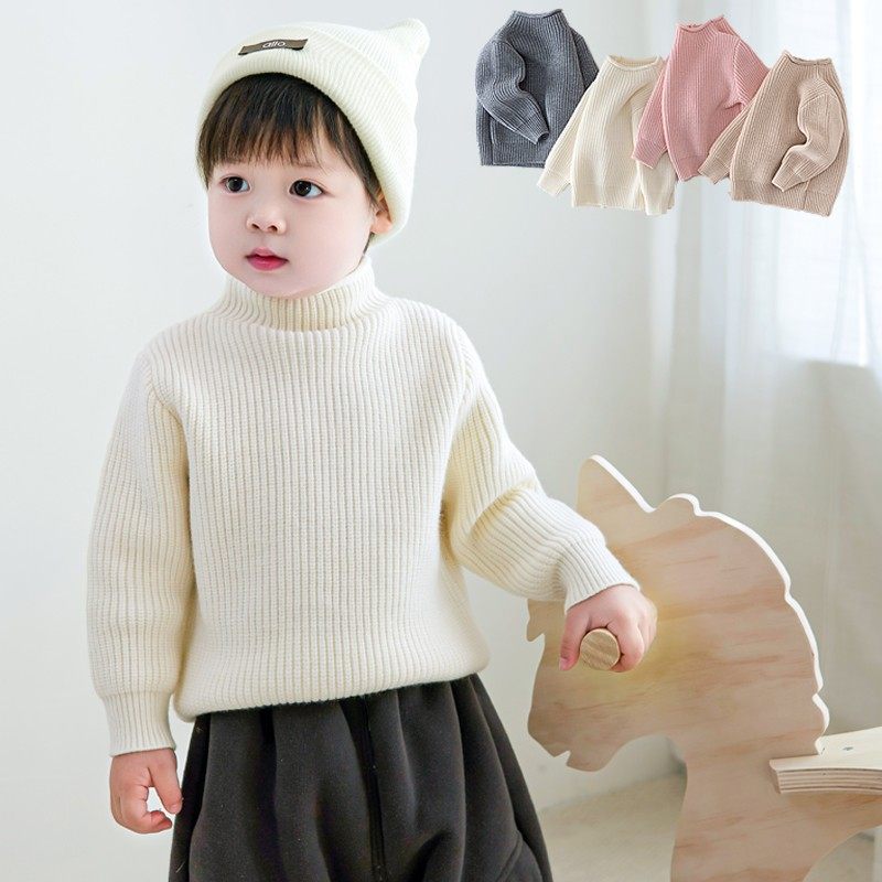 儿童半高领毛衣中小童纯色洋气打底衫男女宝宝套头针织衫加厚冬款,童装/婴儿装/亲子装,毛衣/针织衫,淘宝优惠券,粉丝福利购,淘宝优惠卷