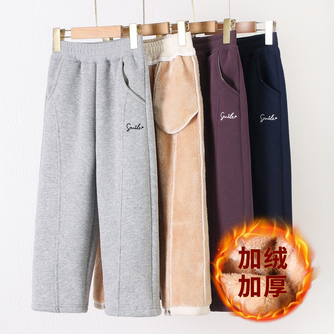 冬季加绒加厚一体绒棉裤男童长裤女童保暖休闲裤子中大童童装童裤,童装/婴儿装/亲子装,儿童运动裤,淘宝优惠券,粉丝福利购,淘宝优惠卷