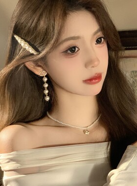 FULL GIRLISH耳环00834百搭字母珠珠流苏耳饰女