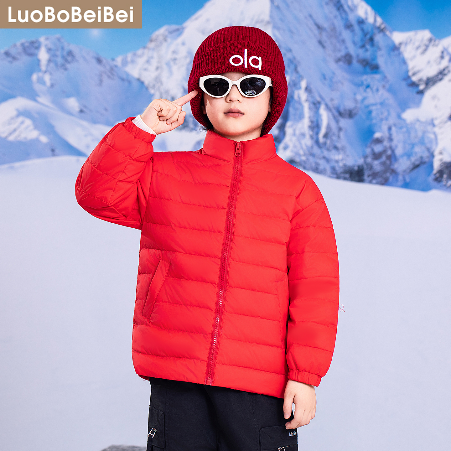 儿童冲锋外套冬季新款户外登山防风防水羽绒服小男孩加厚保暖上衣