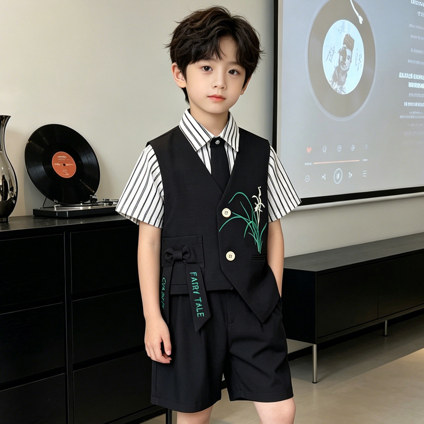 男童新中式小西装夏季演出礼服
