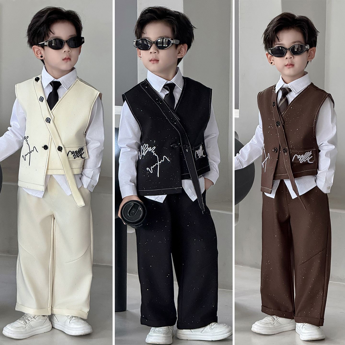 儿童小主持人帅气生日礼服