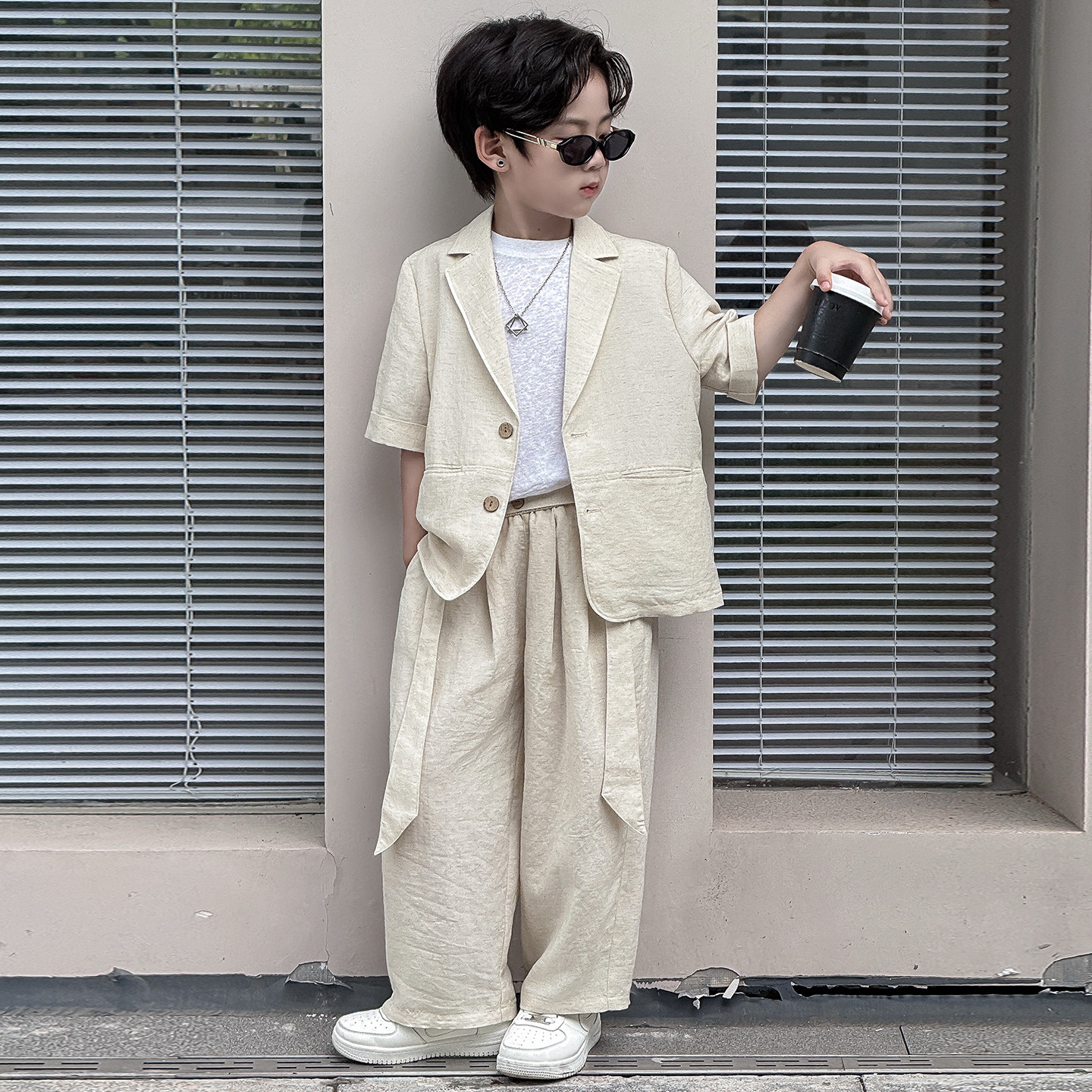 男童夏季短袖西装套装生日礼服