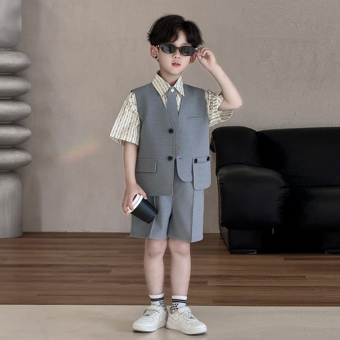 男童礼服2026夏装新款儿童高级感西服套装男孩小主持人花童演出服