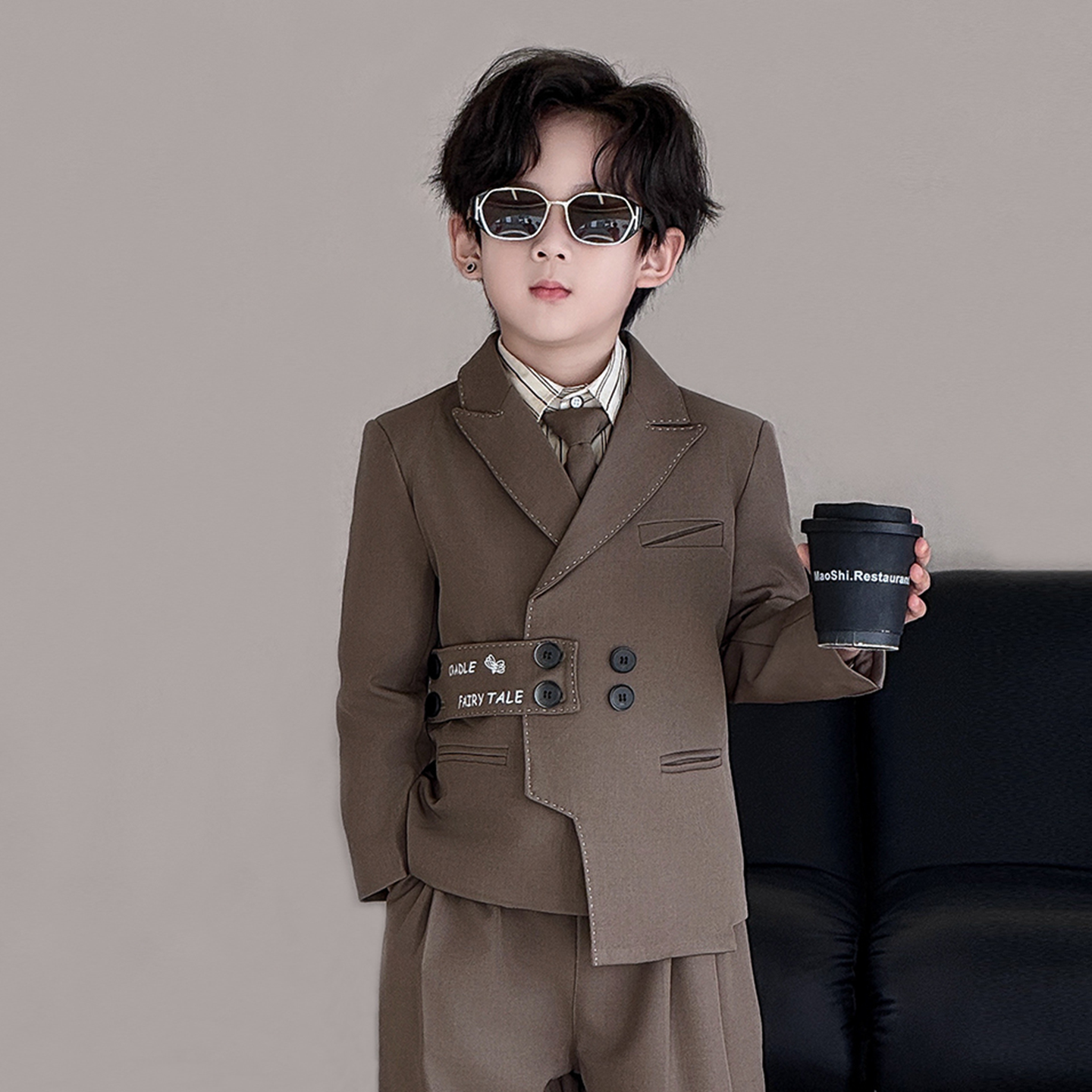男童春秋新款英伦风西服套装