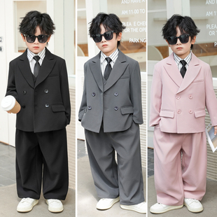 男童礼服高级感2025春秋新款 儿童生日西服帅气花童小主持人演出服