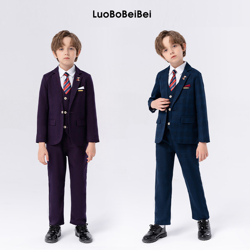 儿童西装套装男童秋季新款高端主持人礼服英伦风中大童钢琴演出服