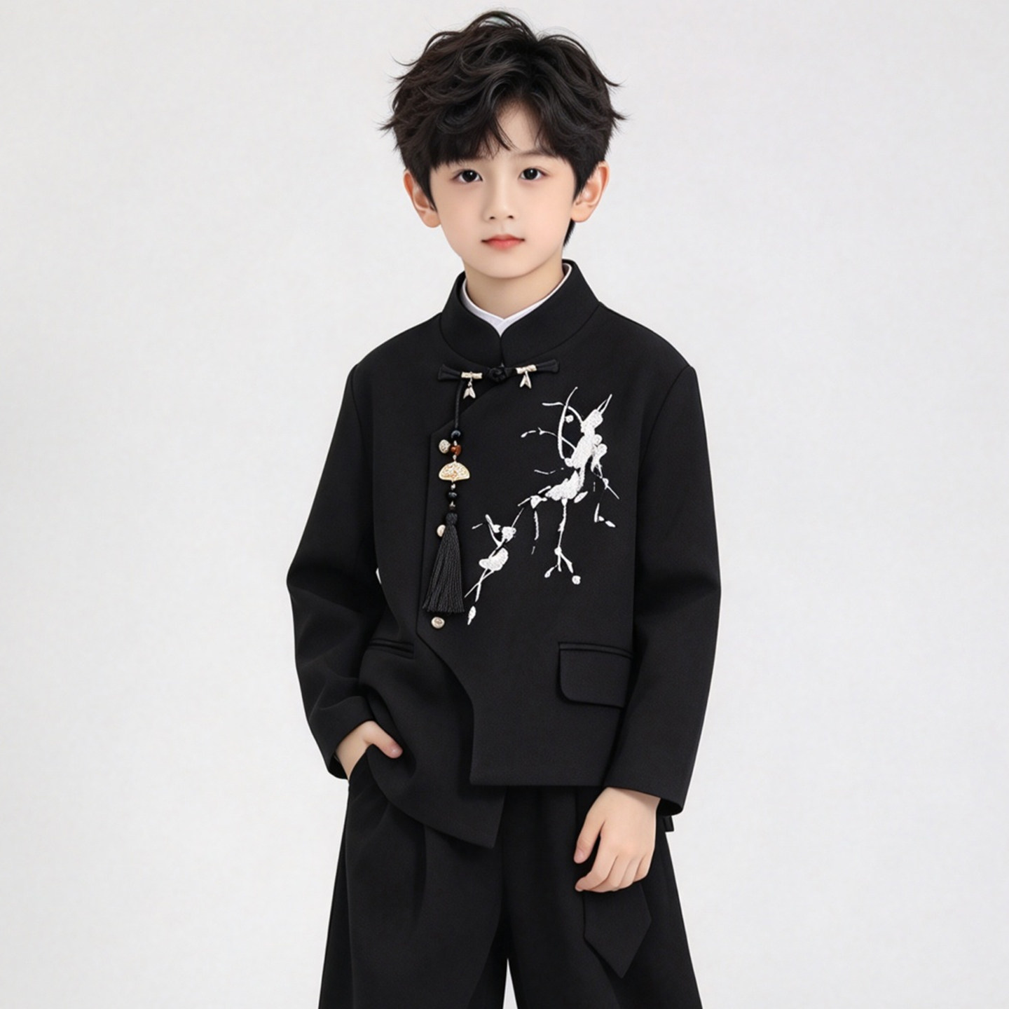 男童中式立领唐装礼服套装