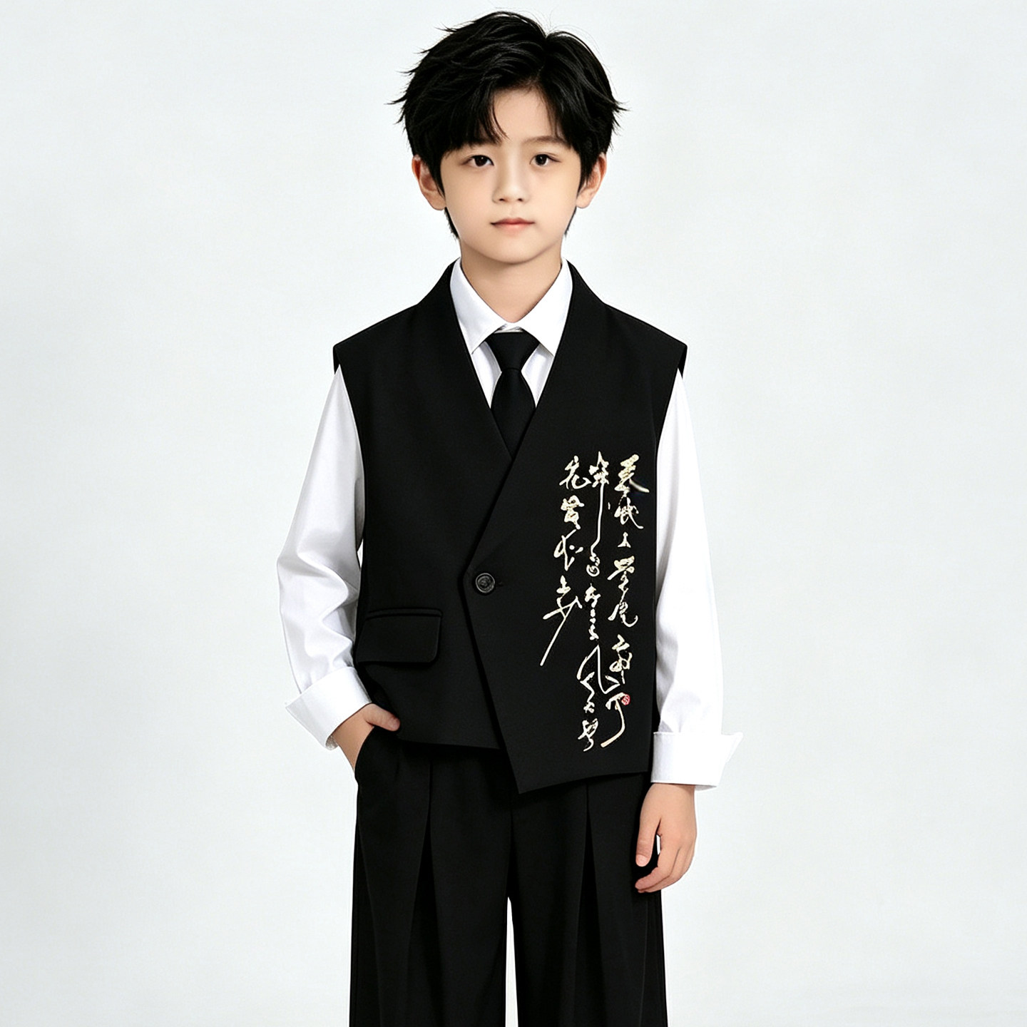 男童新中式马甲小西装演出服