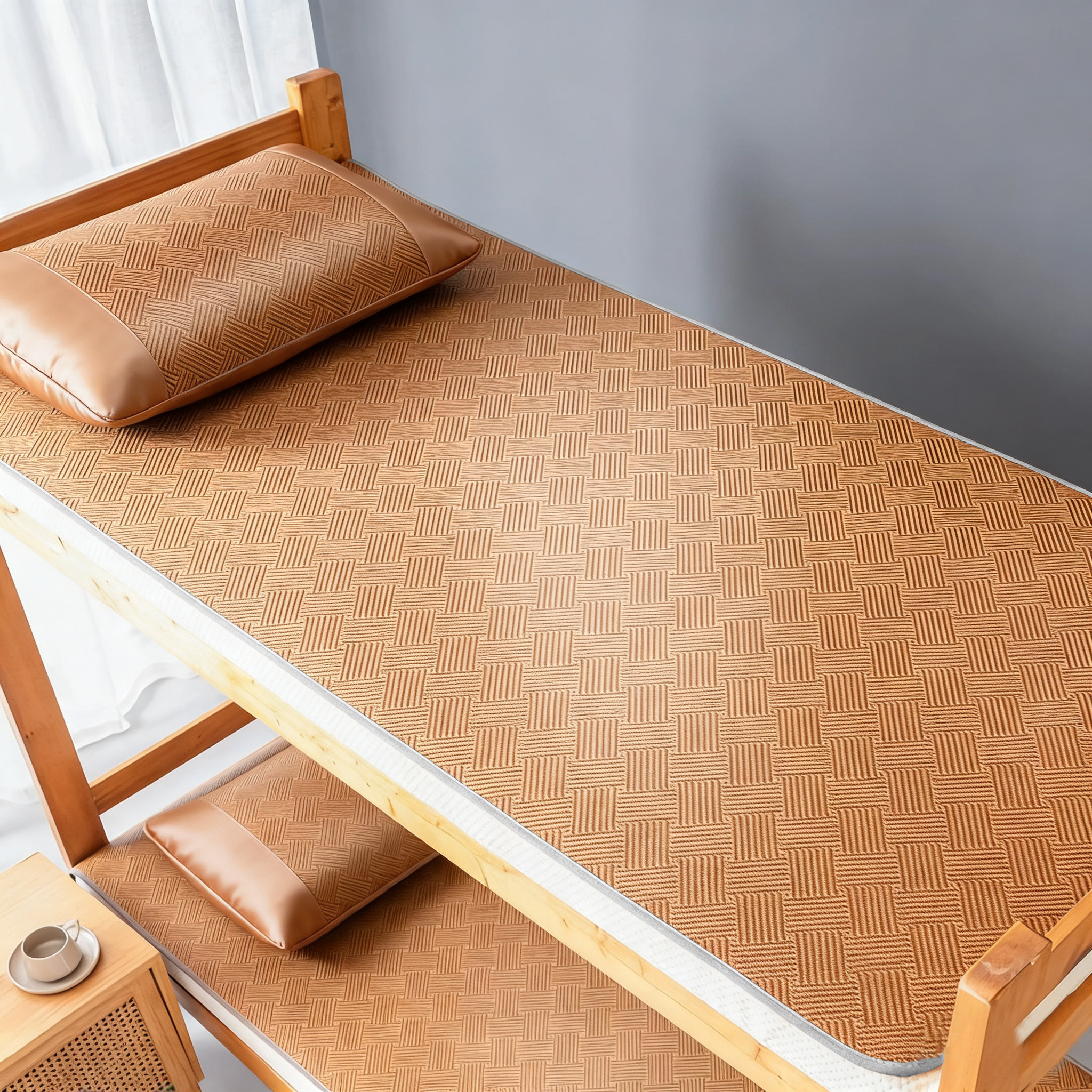 软凉席学生宿舍床垫子藤席90x190cm夏季竹席草席纯棉冬夏双面两用