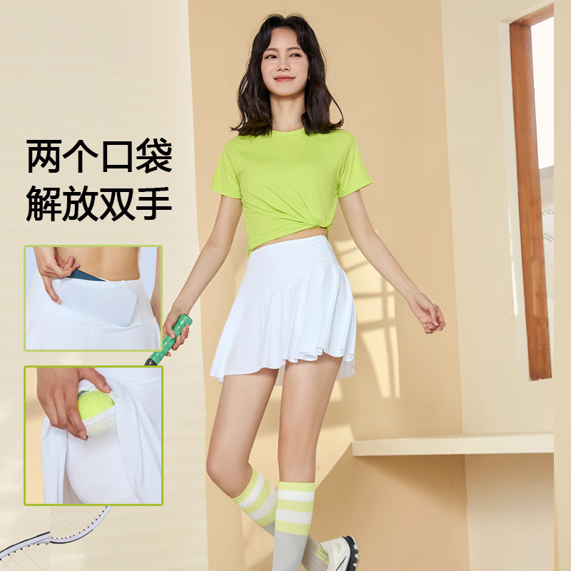 跑步运动套装女大码夏晨跑速干网球裙速干短袖T恤T瑜伽健身服上衣