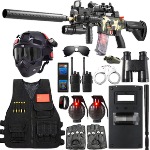 儿童巴雷特玩具*男孩吃鸡套装小特警察软弹枪冲锋机关玩具枪