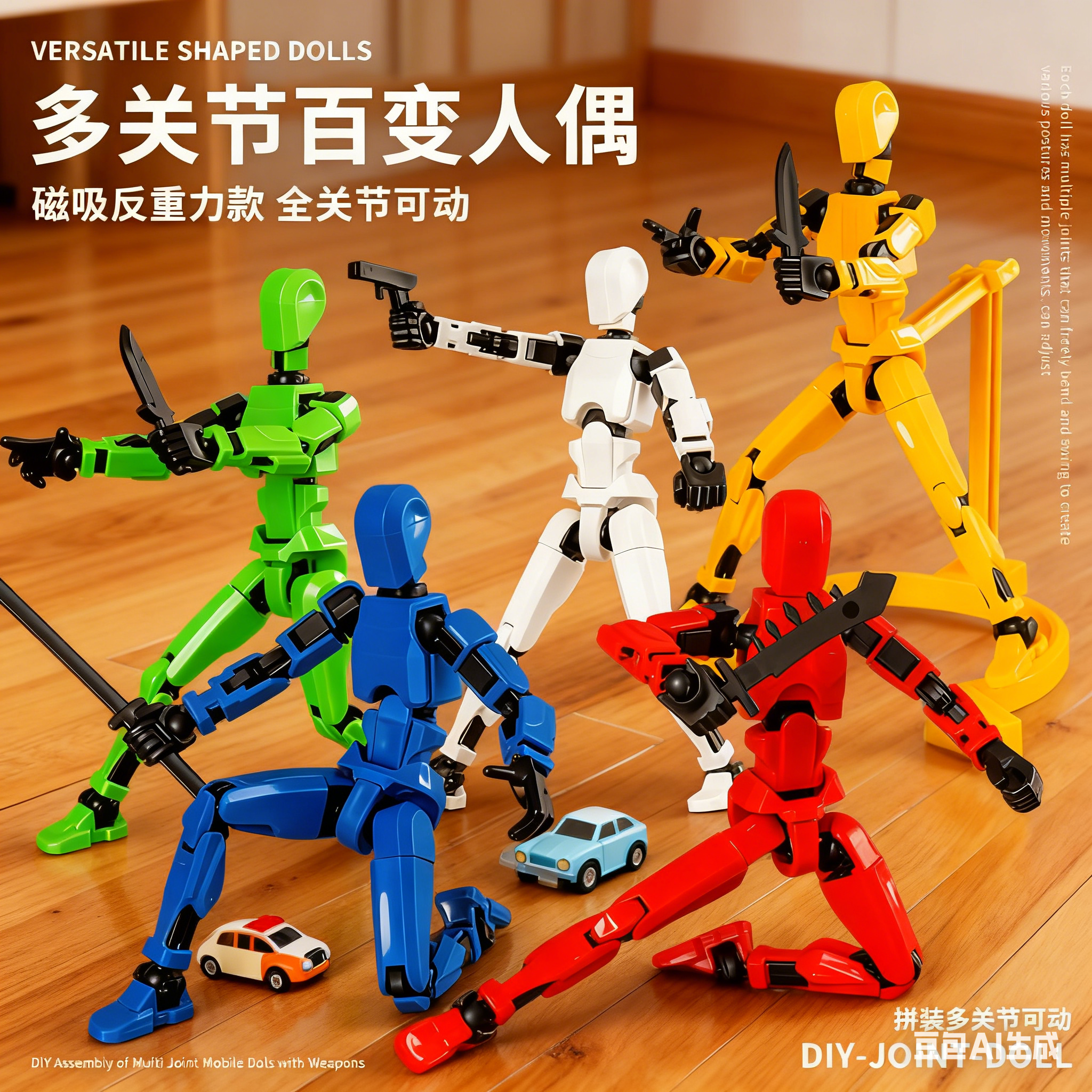 磁吸火柴人偶拼装积木生日礼物