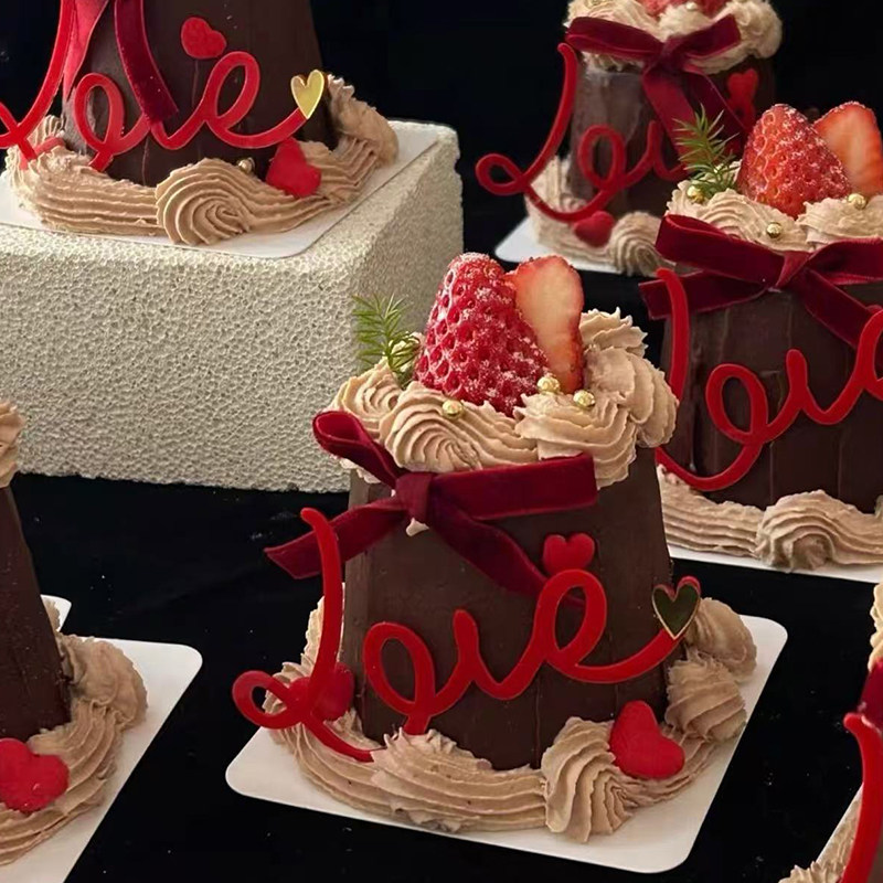 2.14烂漫情人节love亚克力蛋糕装饰插件情侣表白红丝绒蝴蝶结装扮,节庆用品/礼品,蛋糕/烘焙装饰用品,淘宝优惠券,粉丝福利购,淘宝优惠卷