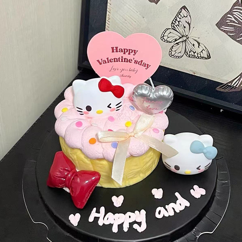 网红2.14情人节斯巴克蛋糕装饰蝴蝶结KT猫摆件爱心卡片装扮插牌,节庆用品/礼品,蛋糕/烘焙装饰用品,淘宝优惠券,粉丝福利购,淘宝优惠卷