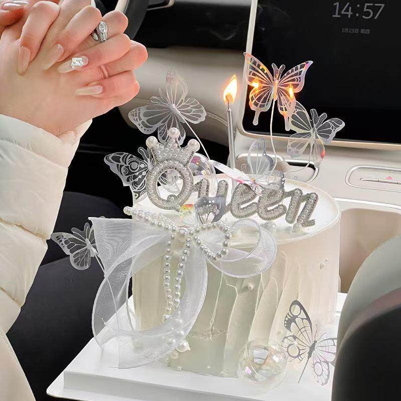 3.8女神节珍珠钻Queen蛋糕装饰唯美幻彩蝴蝶女神节快乐烘焙插件,节庆用品/礼品,蛋糕/烘焙装饰用品,淘宝优惠券,粉丝福利购,淘宝优惠卷