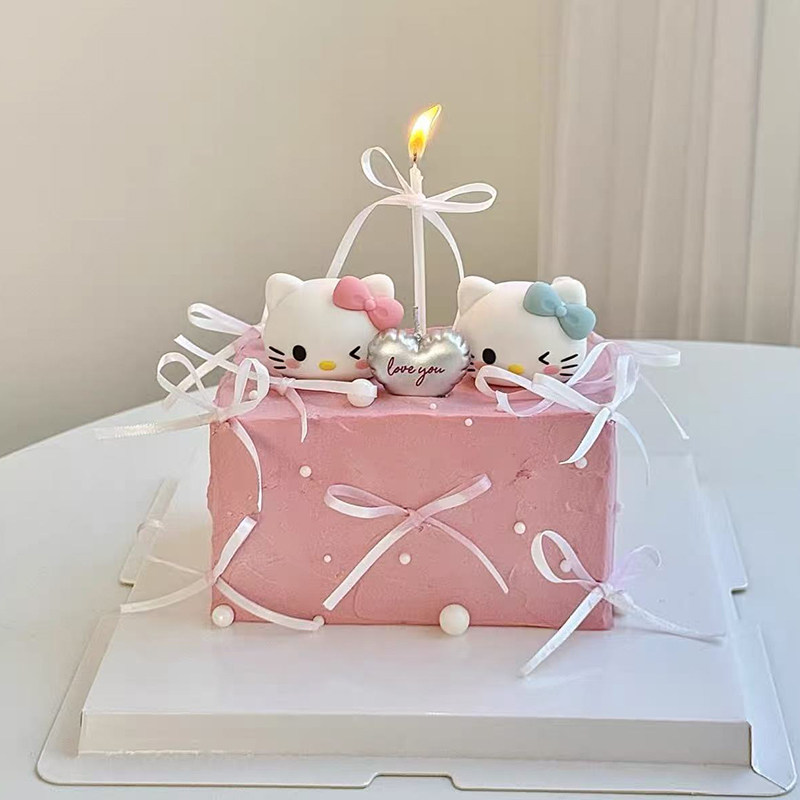 网红情人节可爱KT猫蛋糕装饰摆件情侣表白爱心蜡烛丝带装扮插件,节庆用品/礼品,蛋糕/烘焙装饰用品,淘宝优惠券,粉丝福利购,淘宝优惠卷