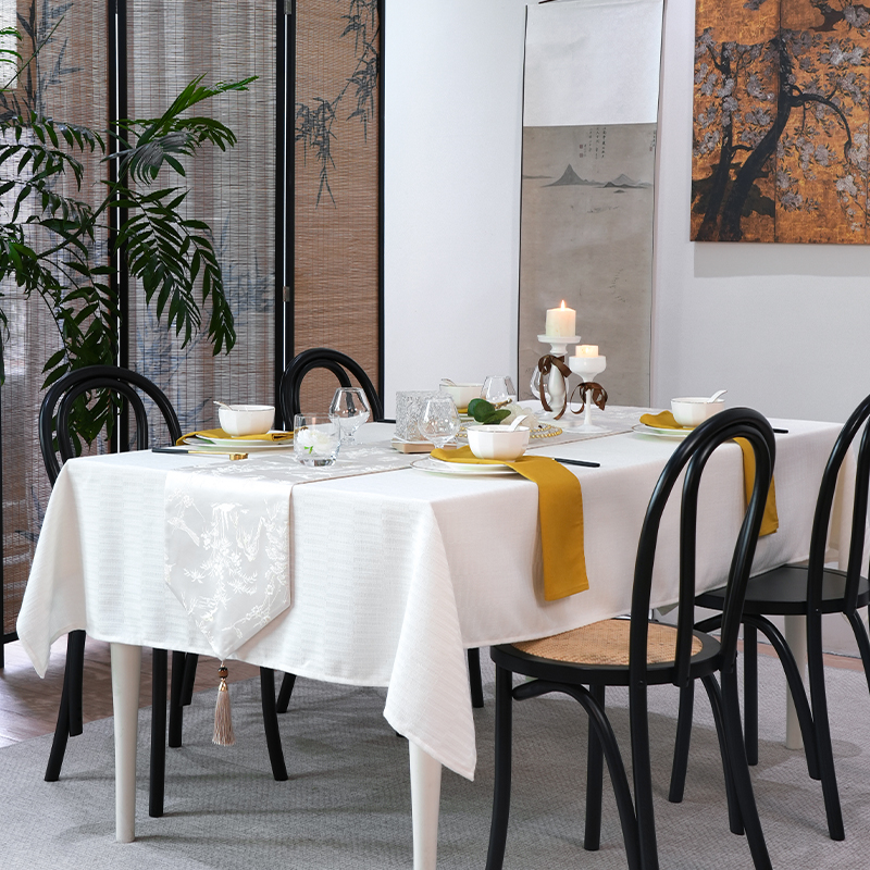 和庭昕云新中式餐桌桌布桌旗高级感禅意茶席茶几五斗柜桌旗台布艺