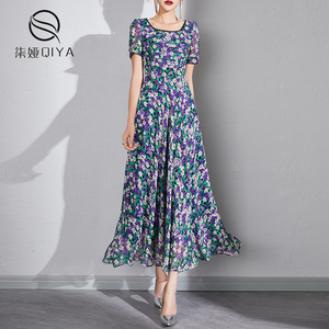 清仓福利碎花连衣裙2025新款夏雪纺收腰显瘦法式长裙女夏