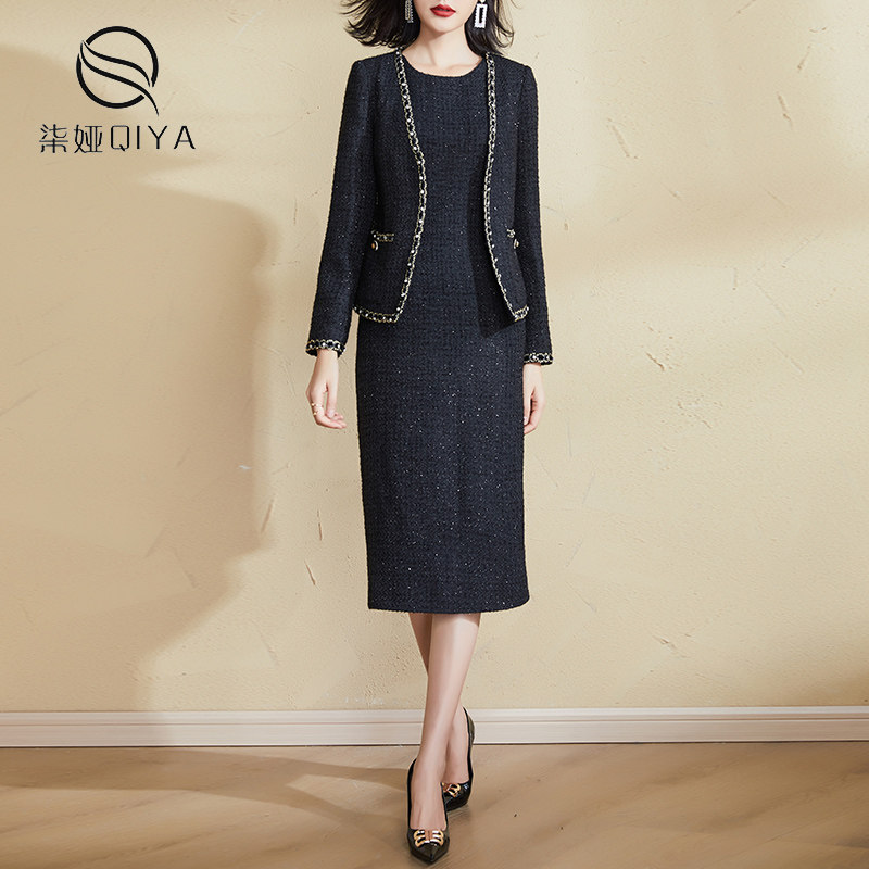 清仓小香风套装女2025新款春秋高级感气质羊毛粗花呢外套两件套,女装/女士精品,时尚套装,淘宝优惠券,粉丝福利购,淘宝优惠卷