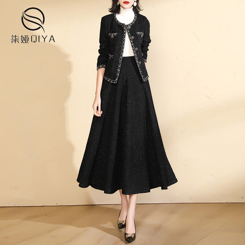 清仓小香风套装女2023年新款秋冬名媛气质毛呢半身裙短外套两件套,女装/女士精品,时尚套装,淘宝优惠券,粉丝福利购,淘宝优惠卷