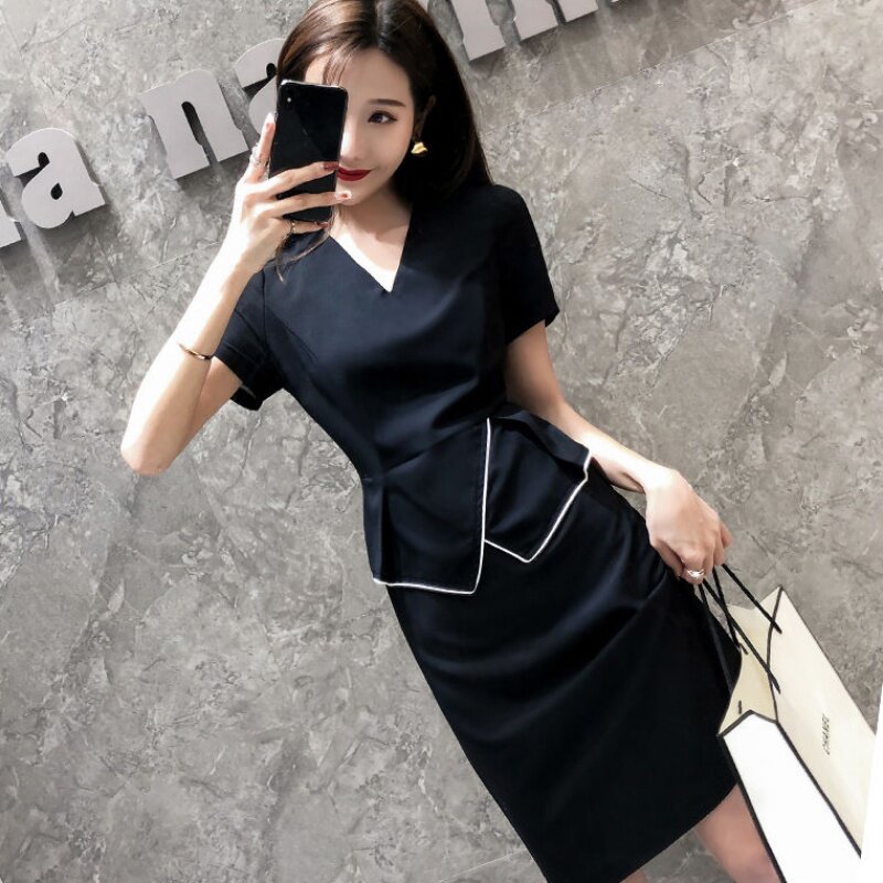 2019夏新款职业装连衣裙女气质空姐名媛售楼摄影包臀一步裙工作服|ruв категории Женская одежда, костюм/студенты школьную форму/обмундирования, профессионального женский костюм - от Buy2taobao.com для оказания профессиональной услуги покупки агента Taobao