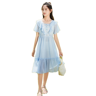 女童裙子夏季薄款2026年新款儿童洋气雪纺公主裙大童夏装超仙裙子
