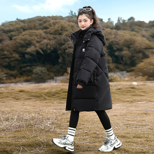 女童棉衣外套中长款冬季2025新款女孩学生羽绒棉袄大童装冬季棉服