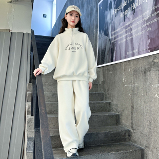 女童春秋套装2025新款儿童洋气时髦卫衣大童运动加绒超好看中学生