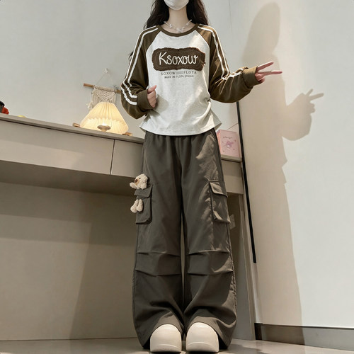 韩系秋季甜酷大童女孩运动两件套