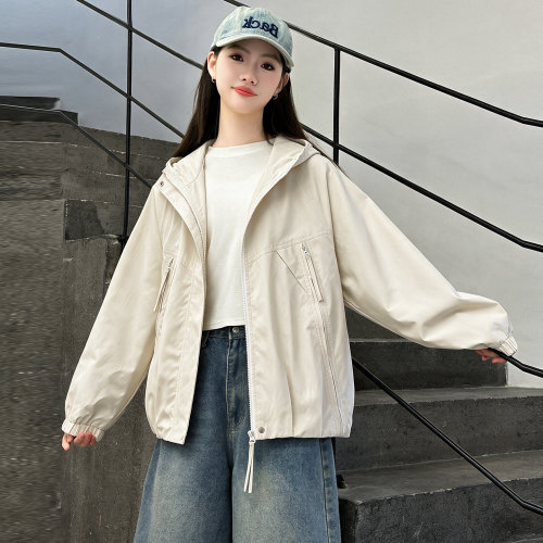 女大童2026新款防风冲锋衣春秋