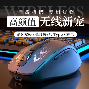 蓝牙三模无线鼠标静音可充电款商务办公笔记本台式电脑游戏通用