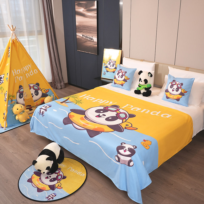 星级酒店主题亲子房布置装饰儿童房床盖宾馆民宿卡通床尾巾床旗,床上用品,床盖,淘宝优惠券,粉丝福利购,淘宝优惠卷
