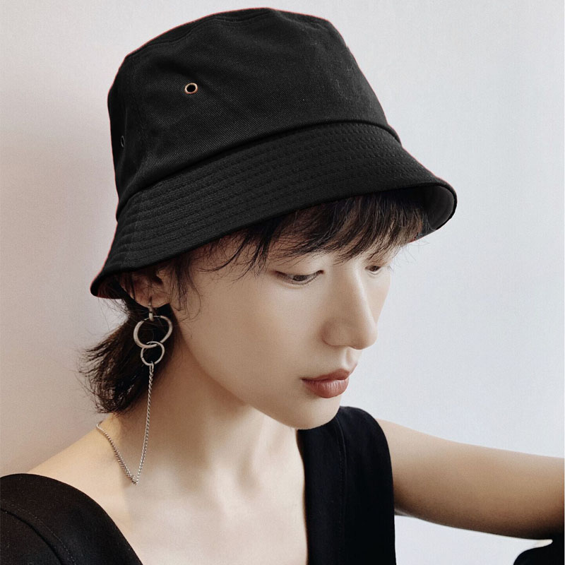 防晒短檐小众设计师款绿色帽子