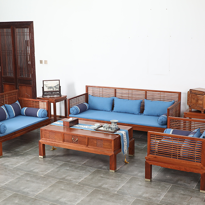 齐家守艺人沙发红木缅甸花梨木