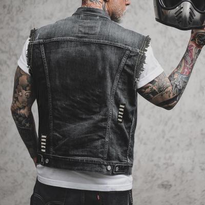 Men's denim vest sleeveless lapel denim jacket