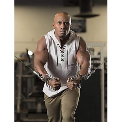 Men's hooded sports fitness T-shirt sleeveless vest for men