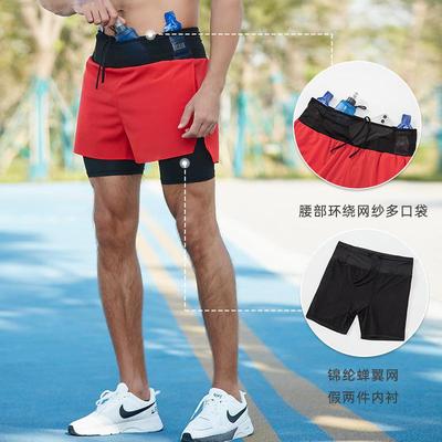 Running shorts men's double-layer lined training