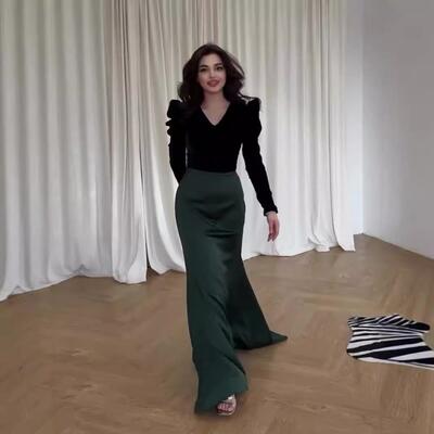 Velvet patchwork collar with intellectual waist cinching