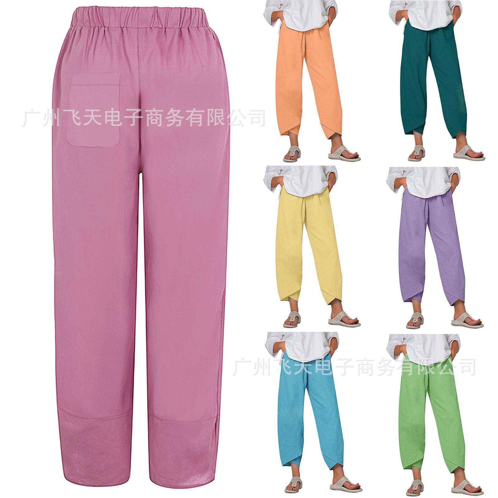 Women's plus size patchwork pocket cropped pants