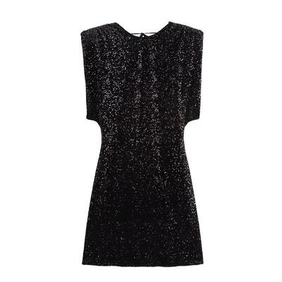 Dress women's sleeveless sequins