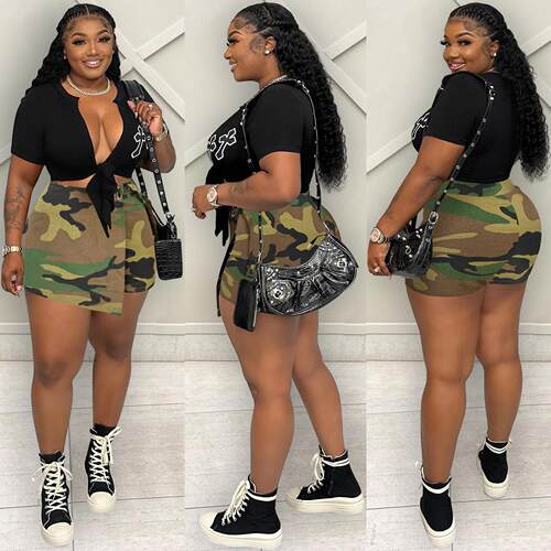 Printed ultra short skirt pants印花超短裙裤