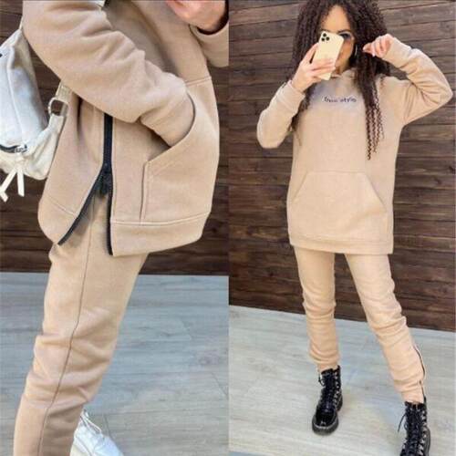 Long sleeved sports hooded set, two pieces