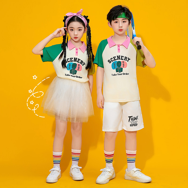 六一儿童啦啦队演出服幼儿园园服夏装毕业照合唱表演班服舞蹈服