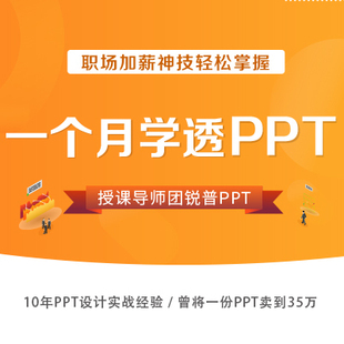 赠模板 锐普PPT 视频课 零基础PPT教程办公软件动画office