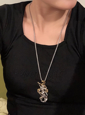 重生之门庄文杰同款项链钛钢链条项链王俊凯古巴链个性毛衣链男女