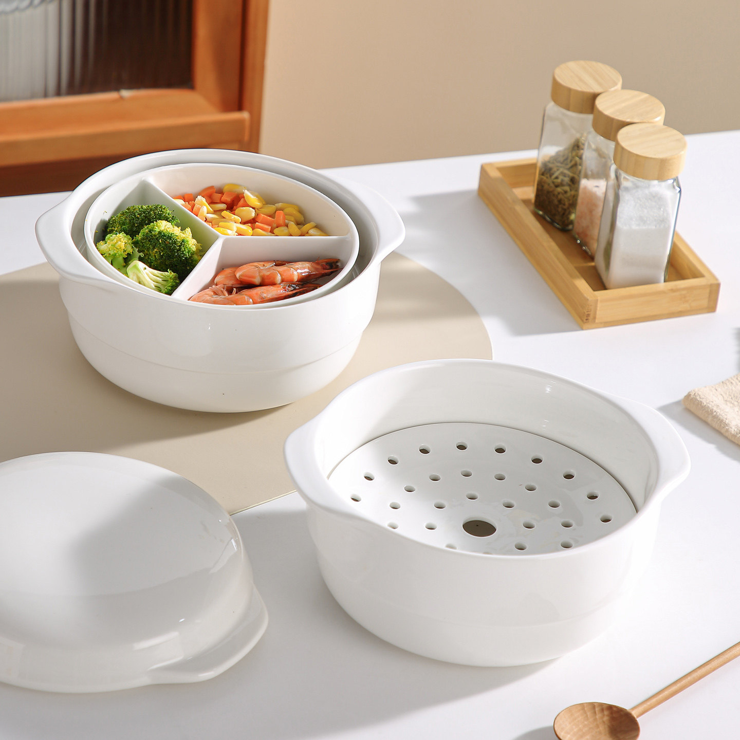 微波炉专用陶瓷蒸笼蒸屉蒸包子蒸格耐高温蒸饺子沥水盘蒸碗蒸盘,厨房/烹饪用具,蒸格/蒸片/蒸架,淘宝优惠券,粉丝福利购,淘宝优惠卷